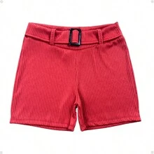 Exclusive Shorts With Ribbed Belt For Women, Elegant, Casual And Versatile - S To XXL - 白色 - 查看 4