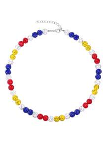 1 pieza Collar de béisbol unisex, collar de cuentas inspirado, collar de cristal - collar - Ver 2