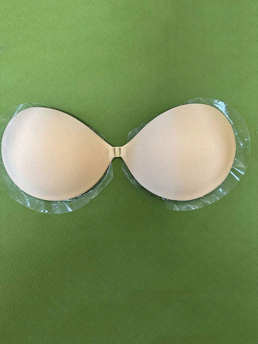 2 Paar aprikotfarbene, unsichtbare, selbstklebende, silikonhaltige BHPolsterung, 3cm dick