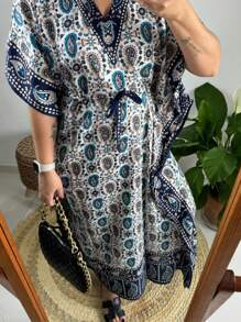 Laura Long Kaftan - Màu xanh lam - Xem 2