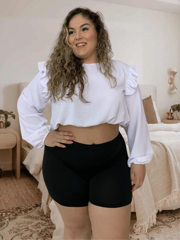 Kit com 2 Bermudinhas Short Plus Size Segunda Pele Íntimo Preto e Bege Não Assar as Pernas Usar com Vestidos e Saias