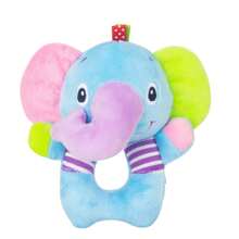 婴儿柔软猴子和大象抓握摇铃玩具，适合幼儿 - 彩色 - 查看 9