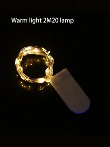 小型白色盒裝鈕扣電池LED彩色燈飾銅線串燈，適用於聖誕節、婚禮和其他場合