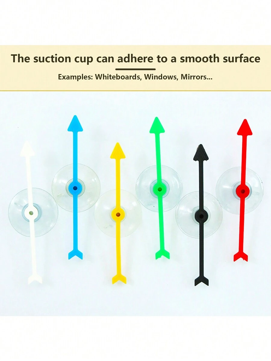 12pcs Arrow Spinner Suction Cup Arrow Rotating Pointer Toy Classroom Activities Family Party Learning Games, Students, Kindergarten, Teaching Aids - Multicolor - View 1