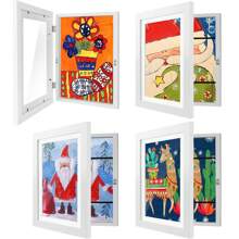 4 Pack Kids Artwork Frames Changeable 8.5 X 11 Children Art Projects Kids Art Frames Front Opening Picture Display Frame - 彩色 - 查看 8