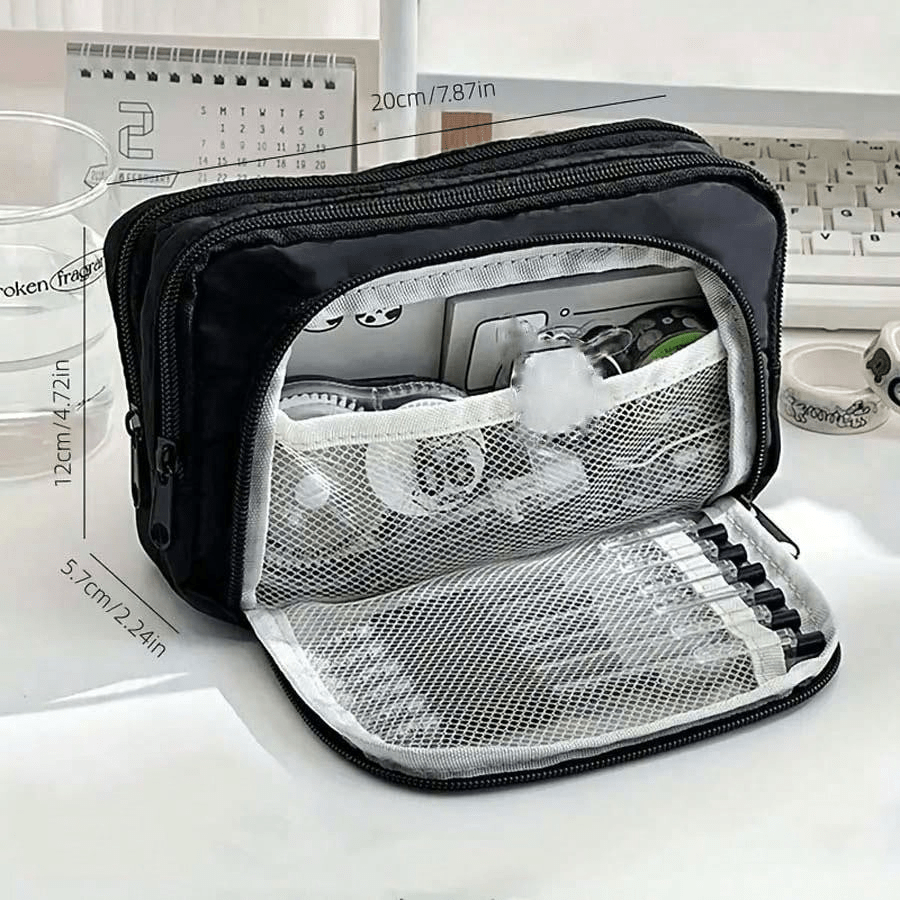 Nuevo estuche de lápices transparente, estuche de lápices de gran capacidad, simple y hermoso, bolsa de papelería multifuncional y creativa, de vuelta a la escuela - Multicolor - Añade 1