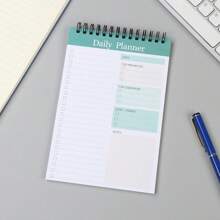 1 Peça Caderno de Arame Enrolado Simplificado Multicolorido, Planner Diário Grosso Adequado para Escola, Escritório - Multicolorido - Visão 10