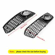 Pair Honeycomb Mesh Fog Light Open Vent Grill Intake Fit For Audi A4 B8 2009-2012 - 黑色 - 查看 9