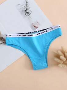 6pcs Women/Girls Letter Printed Soft Breathable Panties, Minimalist Underwear For Students