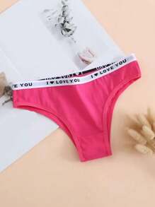 6pcs Women/Girls Letter Printed Soft Breathable Panties, Minimalist Underwear For Students