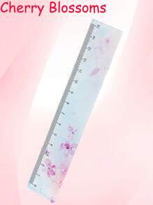 1pc Student Painting Minimalist Floral Transparent Acrylic Ruler - Multicolor - View 10