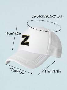 2 Cái/bộ Trẻ Em 26 Chữ Cái Mũ Bóng Chày & Ba Lô, Trang Phục Hàng Ngày Unisex & Phụ Kiện Đi Học - trắng - Xem 6