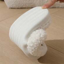 2024 新款女士拖鞋，可爱熊图案室内一脚蹬凉鞋，情侣款 - 米色 - 查看 3