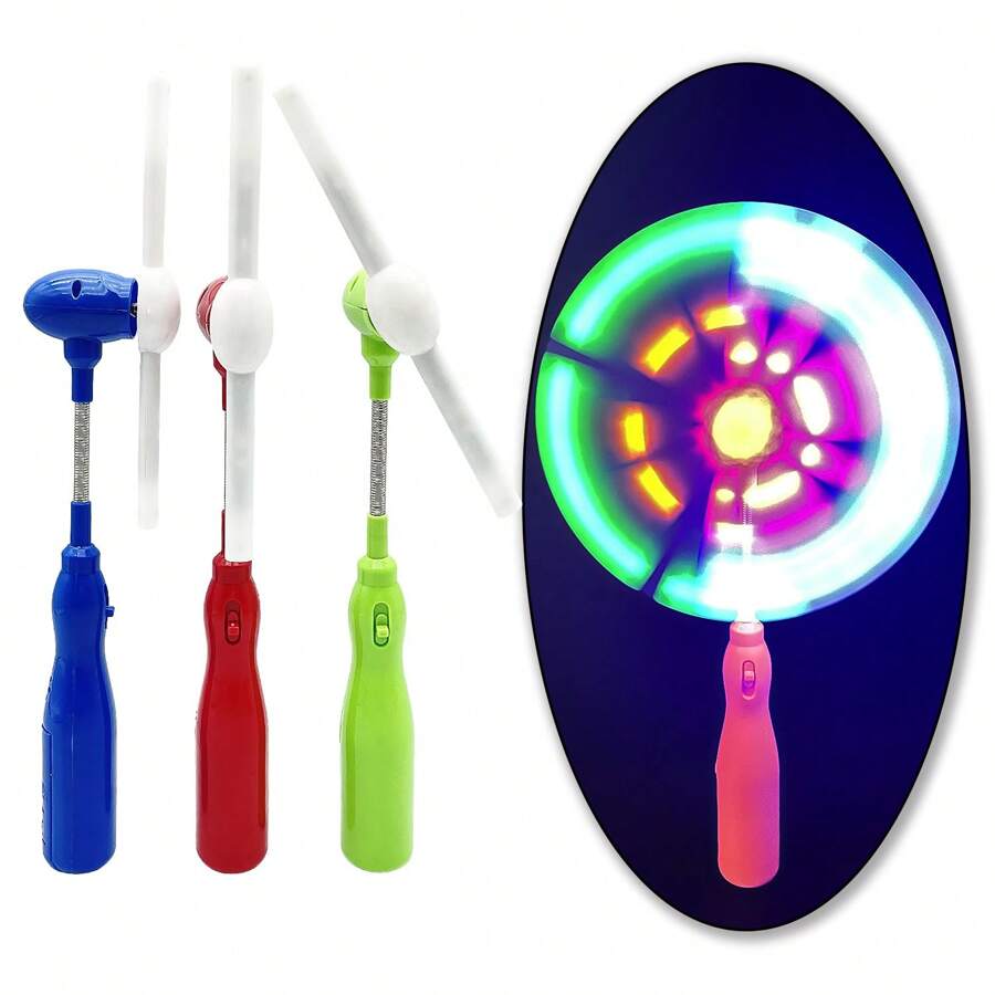 Mulino a vento luminoso lampeggiante, giocattolo a LED colorato che gira, articoli per feste che si illuminano al buio, bomboniere per feste di compleanno per adolescenti, mini mulino a vento con luce arcobaleno a LED, giocattolo magico per feste.