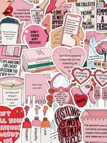 50pcs Motivational Stickers, Water Bottle Stickers, Waterproof Positive Affirmation Reward Stickers, Suitable For Laptops, Skateboards, Computers, Luggage, Essential For Back To School Season - Multicolor - View 1