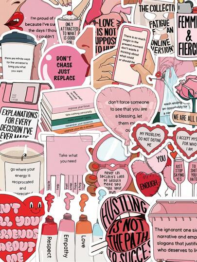 50pcs Inspirational Stickers, Motivational Scrapbook Stickers For Water Bottles, Waterproof Positive Affirmation Reward Stickers For Laptop Skateboard Computer Luggage Back To School