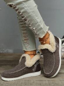 Sneakers infoltite e morbide da donna, con fodera in pelliccia, scarpe casual invernali confortevoli