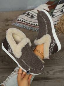 Sneakers infoltite e morbide da donna, con fodera in pelliccia, scarpe casual invernali confortevoli
