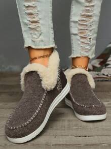 Sneakers infoltite e morbide da donna, con fodera in pelliccia, scarpe casual invernali confortevoli