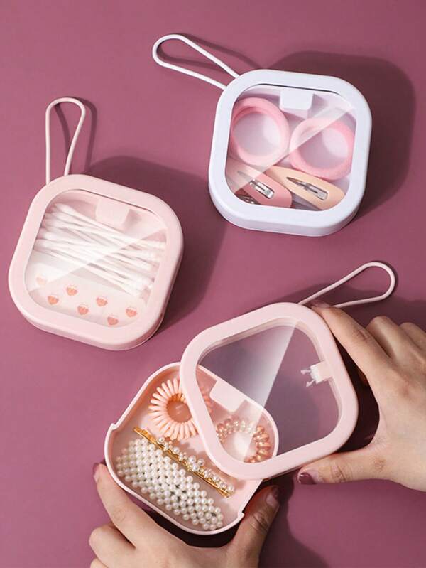 2pcs/1pc Portable Travel Transparent Dust-Proof Plastic Storage Box Pill Box Pill Case Pill Organizer Pill Container For Travel Outdoor For Men And Women Student Travel Accessories Dorm Essentials Travel Essentials Travel Organizer For Beach Summer Vacation Back To School School Supplies Holiday Camping Holiday Essentials Mini Perfume For Women Perfume For Men Perfume Bottle