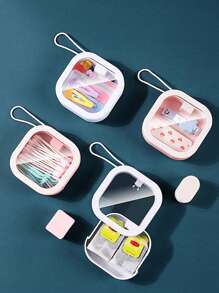 2pcs/1pc Portable Travel Transparent Dust-Proof Plastic Storage Box Pill Box Pill Case Pill Organizer Pill Container For Travel Outdoor For Men And Women Student Travel Accessories Dorm Essentials Travel Essentials Travel Organizer For Beach Summer Vacation Back To School School Supplies Holiday Camping Holiday Essentials Mini Perfume For Women Perfume For Men Perfume Bottle