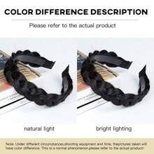 四股合成纤维编织发箍，梳状编织发圈，发饰，弹性编织发箍，女士假发 - 彩色 - 查看 12