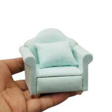 Mini canapea pentru casă de păpuși la scară 1:12 - ideală pentru joacă imaginativă și pentru decorarea casei de păpuși, decorarea camerei