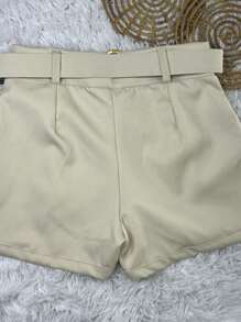 WOMEN'S SHORT TAILORING WITH BELT WOMEN'S FASHION - 米色 - 查看 2
