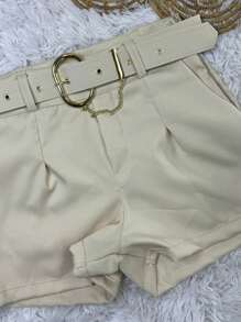 WOMEN'S SHORT TAILORING WITH BELT WOMEN'S FASHION - 米色 - 查看 3