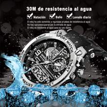 Reloj De Pulsera Táctico Militar Impermeable Para Hombre - Negro - Ver 8