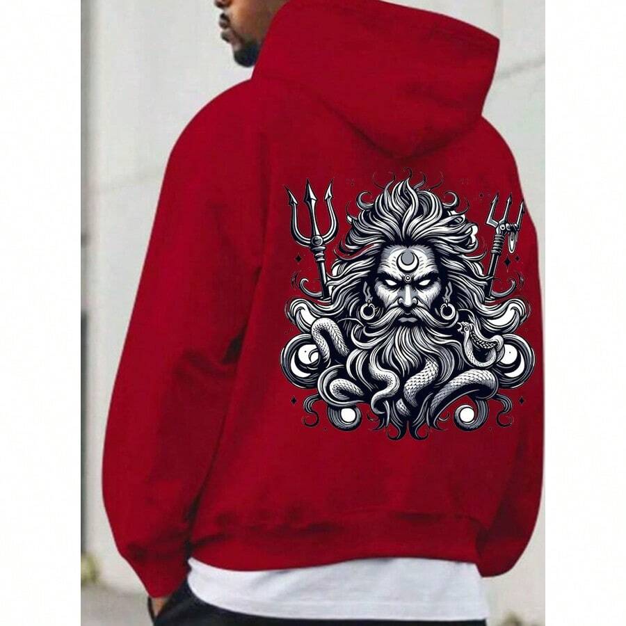Poseidon Men's Sweatshirt Back Winter Fashion - Maroon - View 1