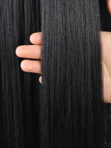 20inch 24inch 28inch Synthetic Long Straight Clip In Hair Extensions Wig Straight Black Hairpiece For Women Increase Hair Volume Heat Resistant Fiber