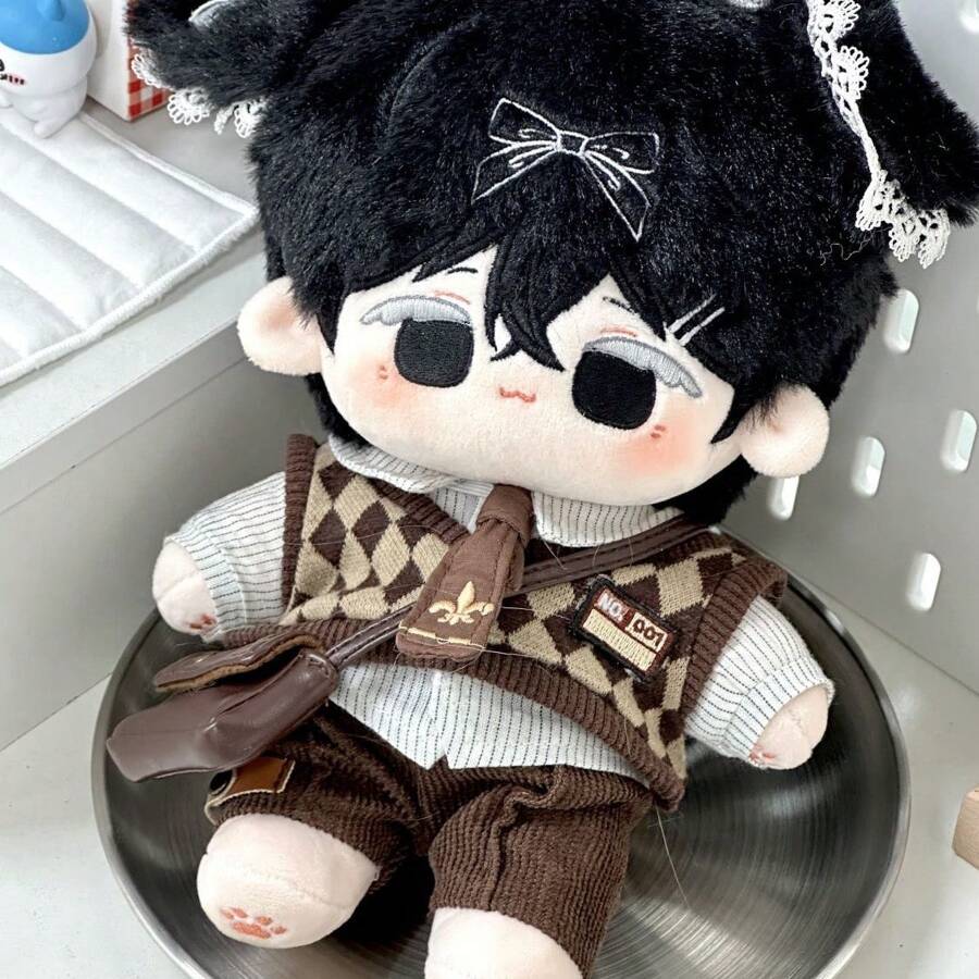 20cm Muñeca linda, un conjunto de ropa para la muñeca, camisa, chaleco, pantalones, bolso, corbata y sombrero, regalos perfectos para amigos - Multicolor - Ver 1