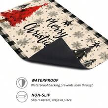 1 件圣诞印花咖啡吧垫、排水垫、硅胶咖啡机排水垫、软橡胶排水垫、防滑、超吸水且耐用的碗碟干燥垫，适用于台面、餐厅、厨房桌子、露台餐厅、家庭厨房装饰、圣诞桌面装饰