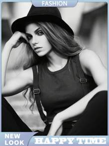 1 pieza Sombrero fedora de estilo europeo y americano de unicolor y elegante, apto para todas las estaciones, unisex