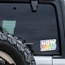 1PC Now That's What I Call Anxiety Sarcastic Sticker | Mental Health Vinyl Sticker | Waterproof Vinyl Sticker For Water Bottles And Laptops | Funny And Sarcastic Sticker For Mental Health Awareness | Durable And Weatherproof Anxiety Sticker - Multicolor - View 7