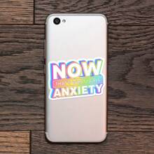 1PC Now That's What I Call Anxiety Sarcastic Sticker | Mental Health Vinyl Sticker | Waterproof Vinyl Sticker For Water Bottles And Laptops | Funny And Sarcastic Sticker For Mental Health Awareness | Durable And Weatherproof Anxiety Sticker - Multicolor - View 8