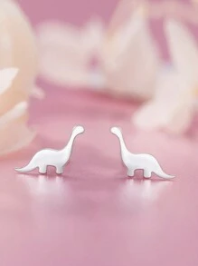 BALMORA 1pair Minimalist & Unique S925 Sterling Silver Cute Little Dinosaur Ear Studs For Girl/Women Daily Wear Birthday Gift