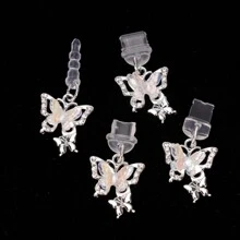 1pc Metal Butterfly-Shaped Mobile Phone Dust Plug Compatible With Iphone/Type-C/Android Plug