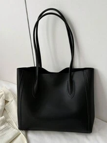 Fashionable Large Capacity Tote Bag, Casual & Multipurpose Tote Bag, Handbag For Women - Black - View 6