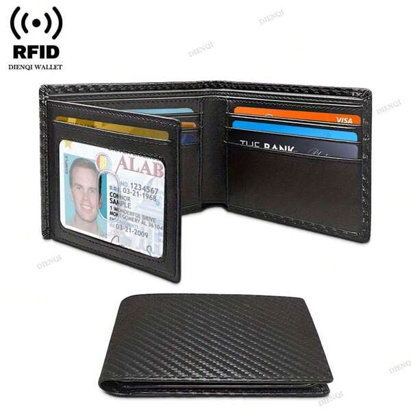 Minimalist Men's Blocking Multi-Functional Thin 12-Card Wallet Bi-Fold Portable Card Holder Slim Clip Bag Male Business Casual Father's Day Gift For Men Wallet Purse Wallet Small Wallet Men Wallet Leather Rfid Wallet
