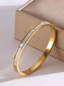 1 件复古优质不锈钢 18K 镀金方晶锆石手链，多色可选，适合女性日常佩戴 - 彩色 - 查看 9