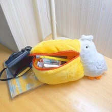 1 件中号鹈鹕包 可爱鹈鹕铅笔盒、趣味毛绒拉链笔袋、文具收纳袋、笔记本电脑包、可爱钱包、卡通铅笔袋手拿包、可爱化妆包、相机保护包、单肩包 - Middle Pelican Bag - 查看 9