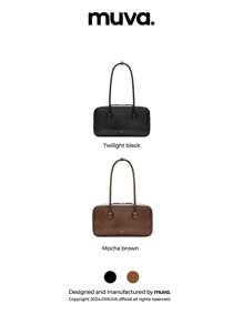 MUVA 原创波士顿珍珠腋下包，大容量复古风格单肩包，2024 新款保龄球包，配有可调节长肩带和双肩带，基本款日常通勤和学校包