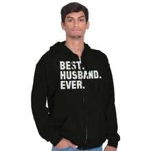 Best Husband Ever Trophy Hubby Gift Zip Hoodie Sweatshirt Men