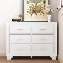Chests Of Drawer, Vintage Dresser With 6 Drawers Sideboard For Bedroom, Living Room, Dining Room Wood Storage Dresser Cabinet - 白色 - 查看 11