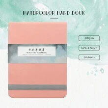 Libro de dibujo SeamiArt 300 g/m² Papel para acuarela de grano medio, 24 hojas, dos colores verde y rosa, para acuarela, acrílico y pintura con marcador