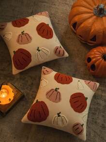 1 Vỏ Gối Thêu Halloween, Thích Hợp Cho Trang Trí Phòng Khách & Phòng Ngủ - trắng - Xem 3