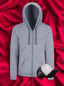 set de sudadera con cierre + gorra hoodie - Gris - Ver 1