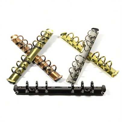 Raccoglitori ad anelli da A4, A5, B5, A6, A7 di dimensioni 285x240 mm, 205x240 mm, in colori metallici oro, argento, bronzo, bronzo rosso, nero, accessori per rilegatura di agende e quaderni, per il ritorno a scuola, forniture scolastiche